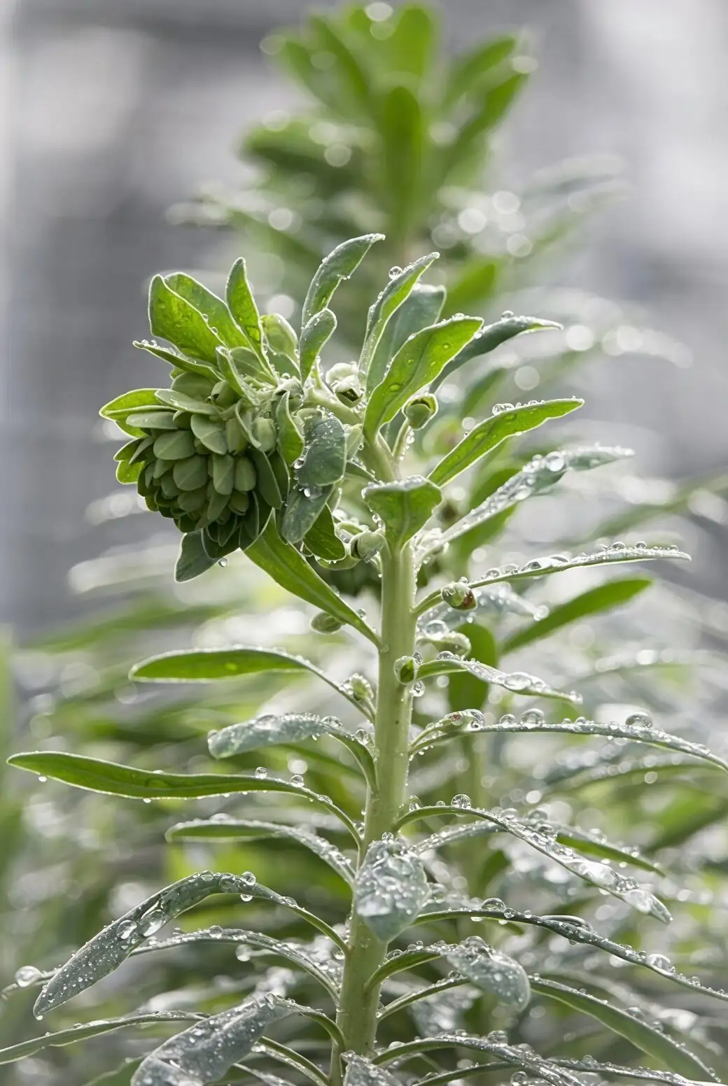 gloved hand wiping Euphorbia mammillaris sap