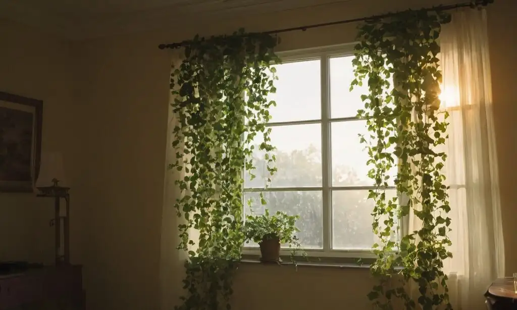 ti plant south window sheer curtain