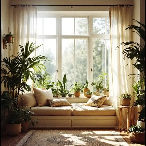 variegated schefflera bright window sheer curtain