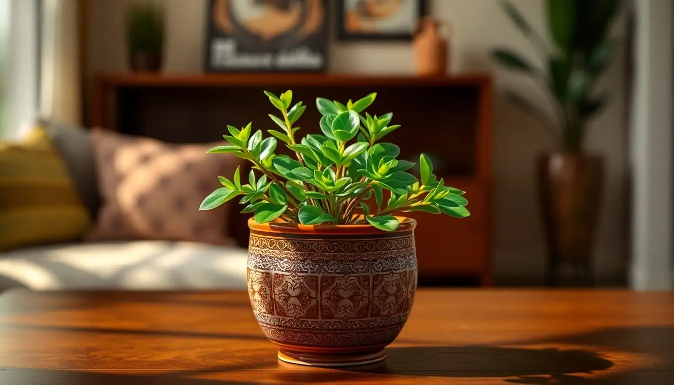 jade plant gift ribbon pot