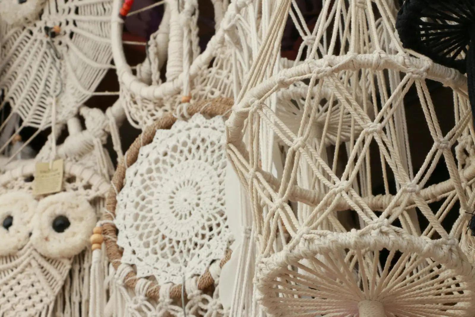 string of pearls boho macrame hanging