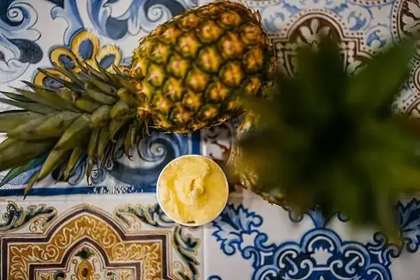 fresh pineapple in gelatin cup