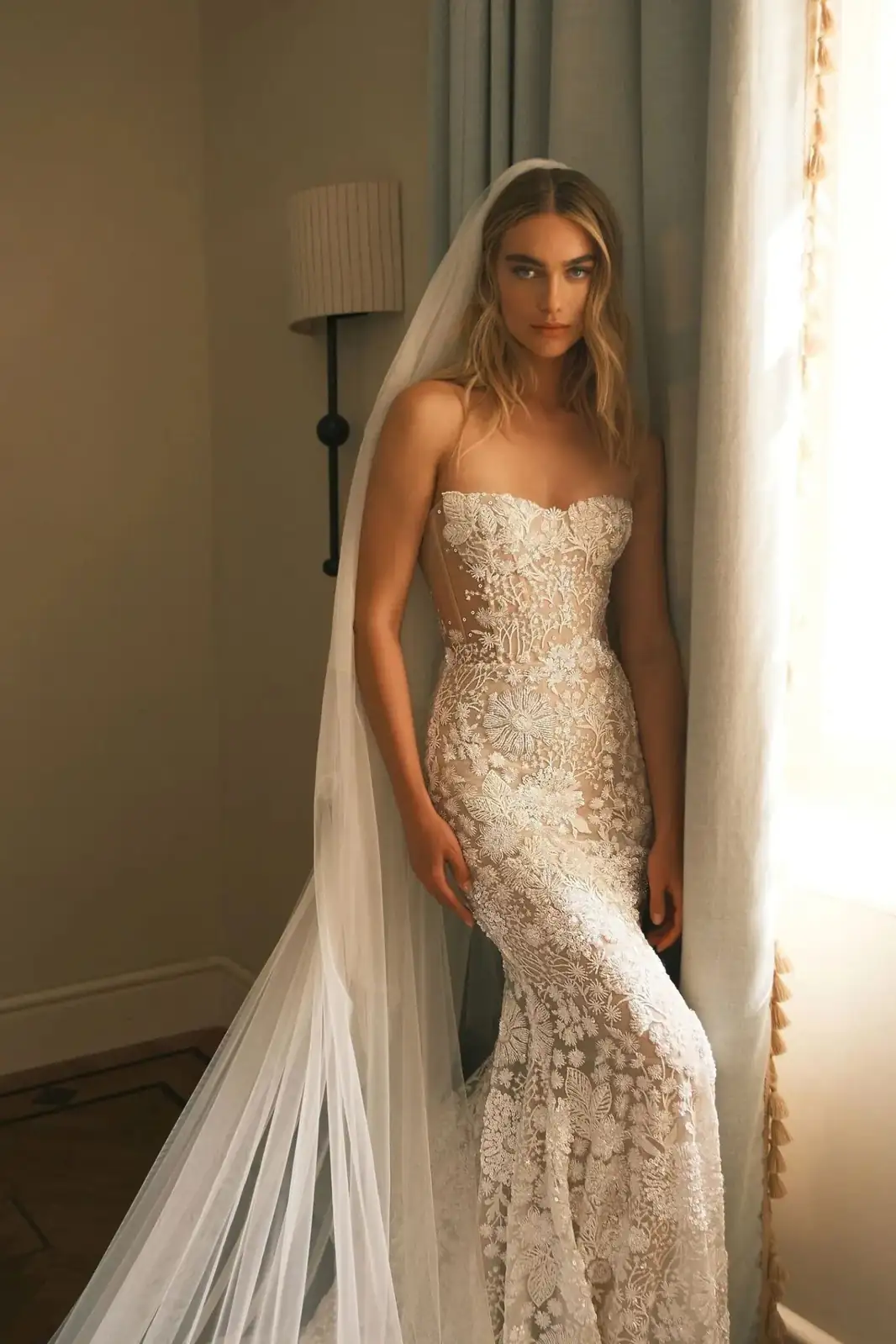 pina cloth bridal overlay portrait