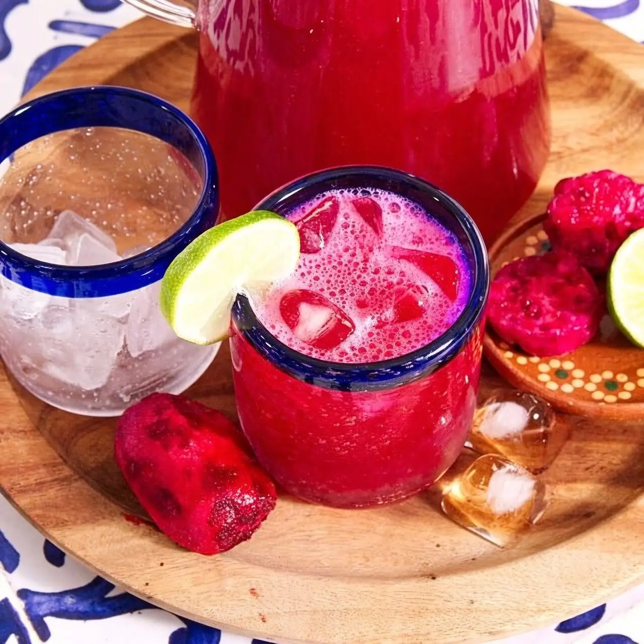 prickly pear agua fresca pitcher