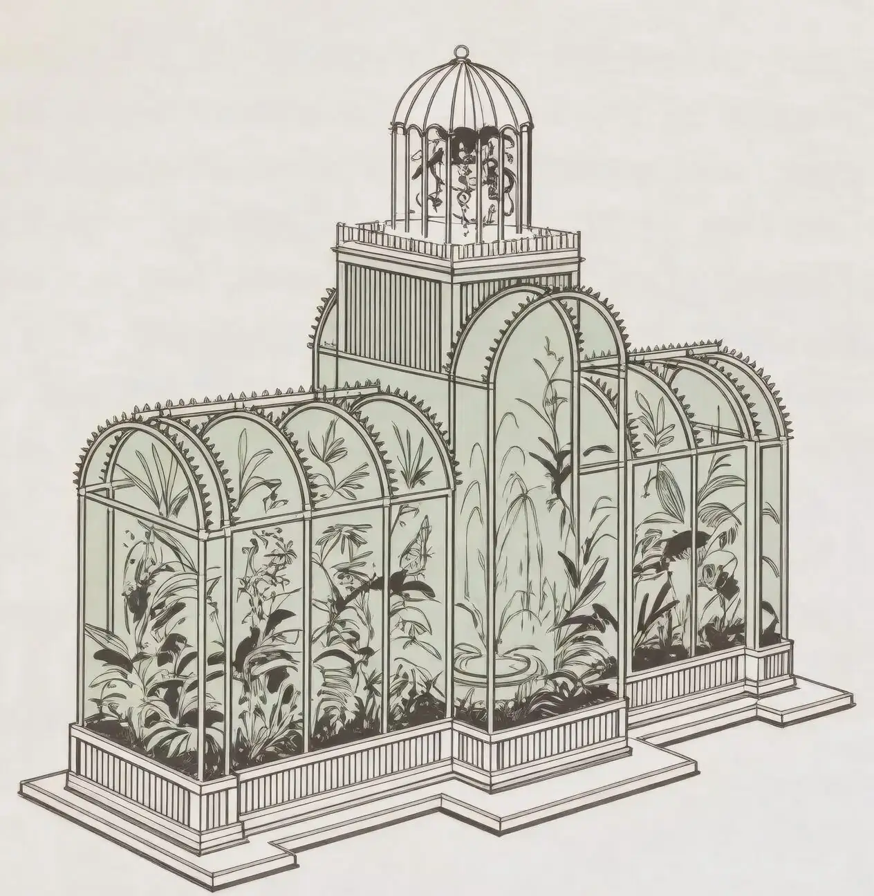 fern Wardian case Victorian parlor