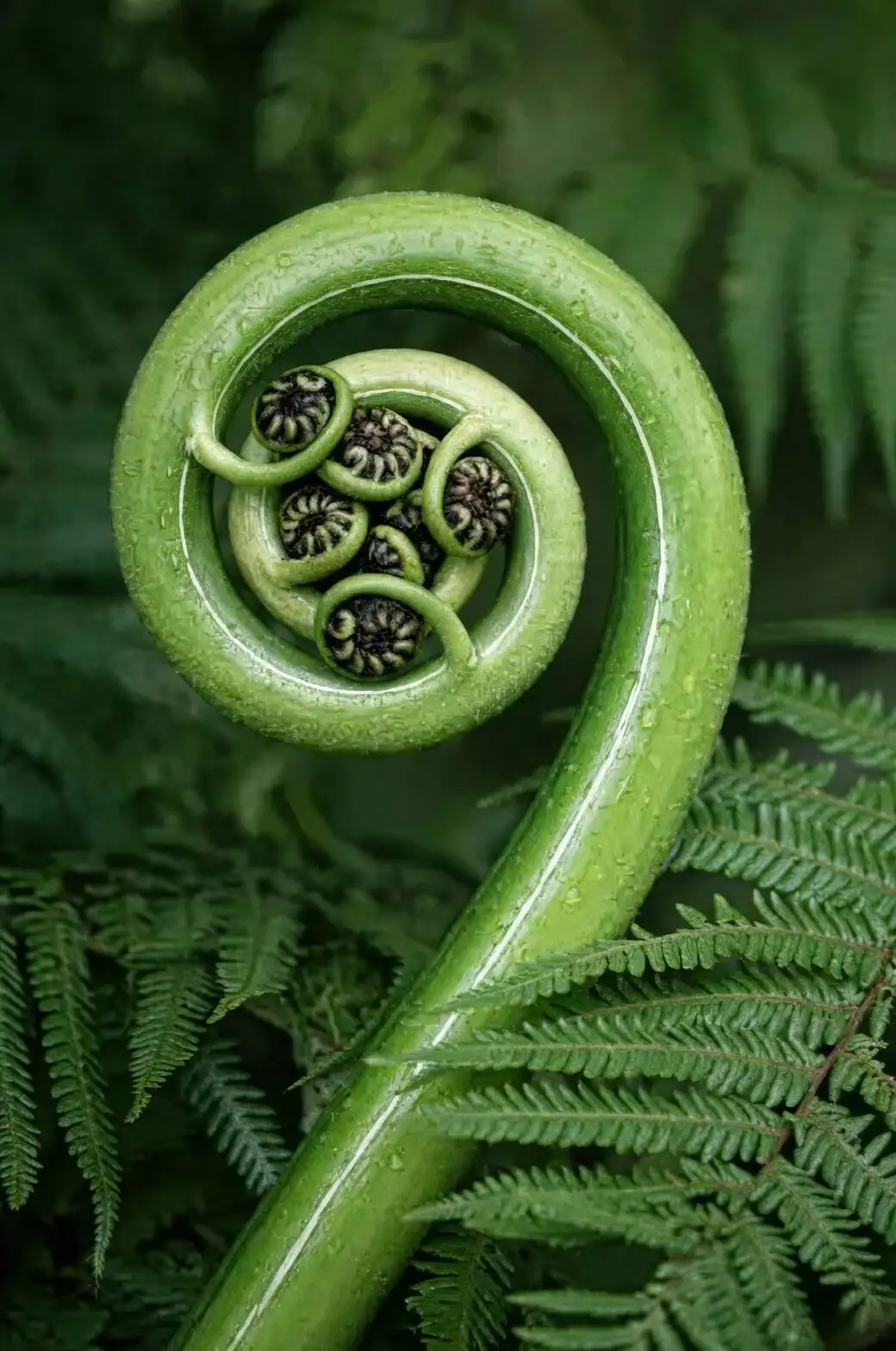 fern frond sori underside macro