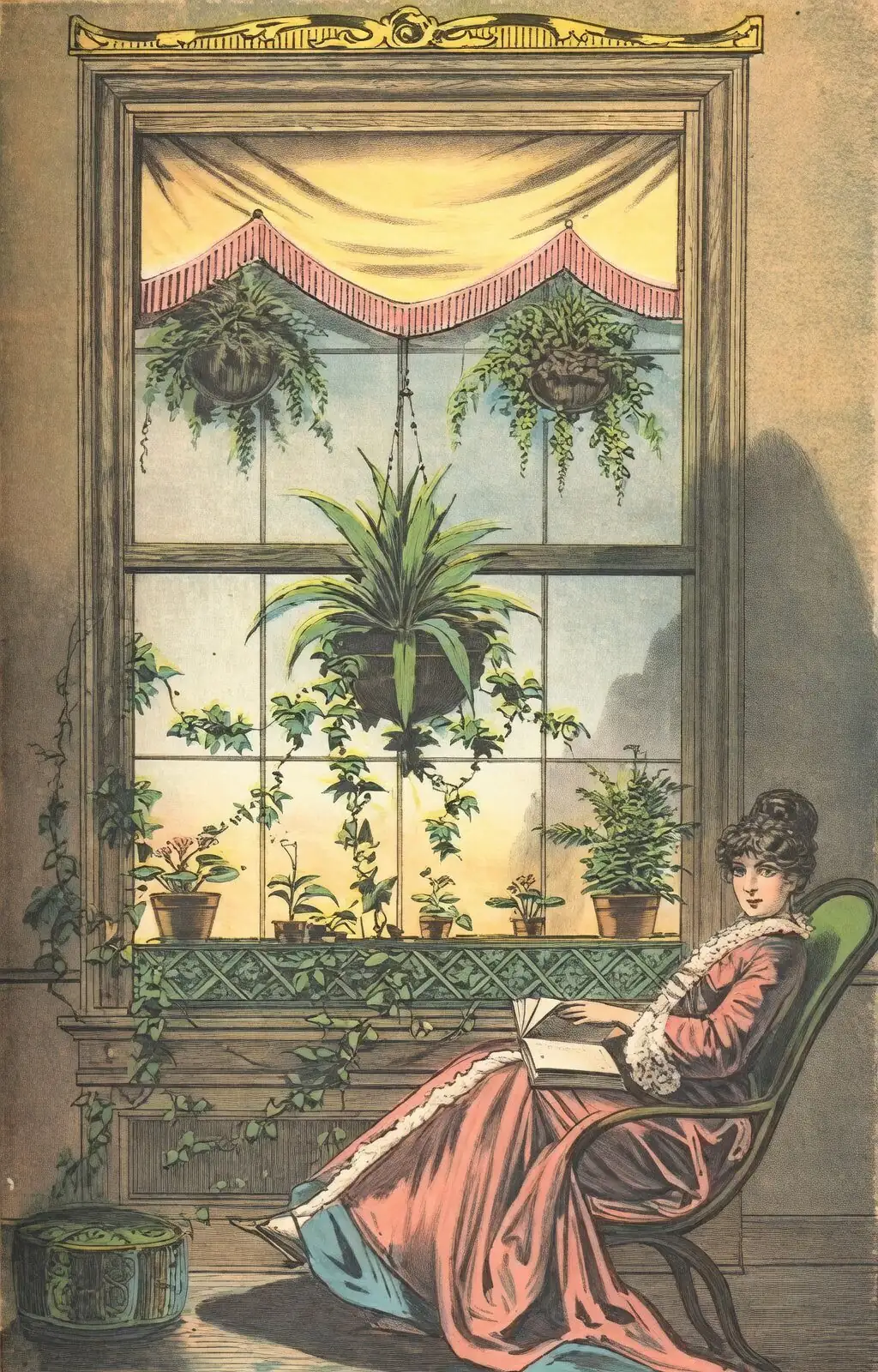 fern in victorian parlor