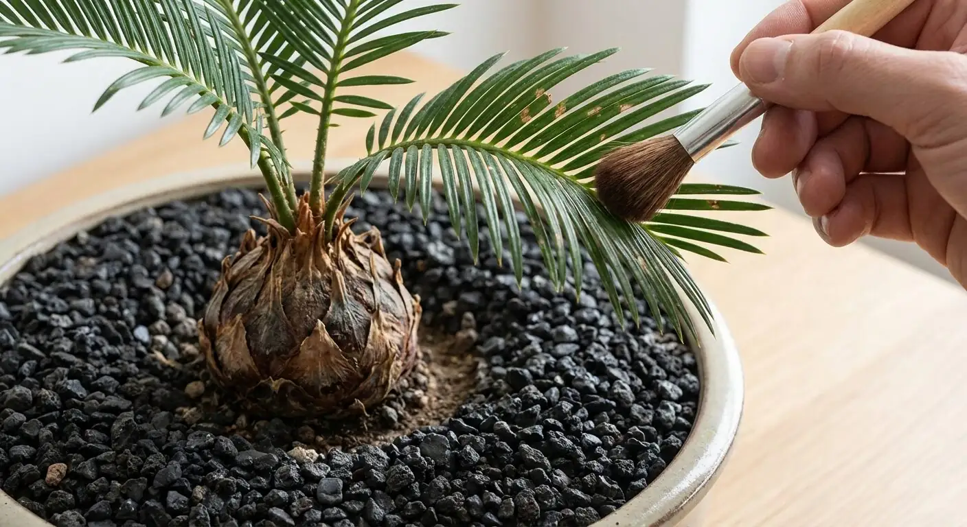 sago palm topdressing black lava