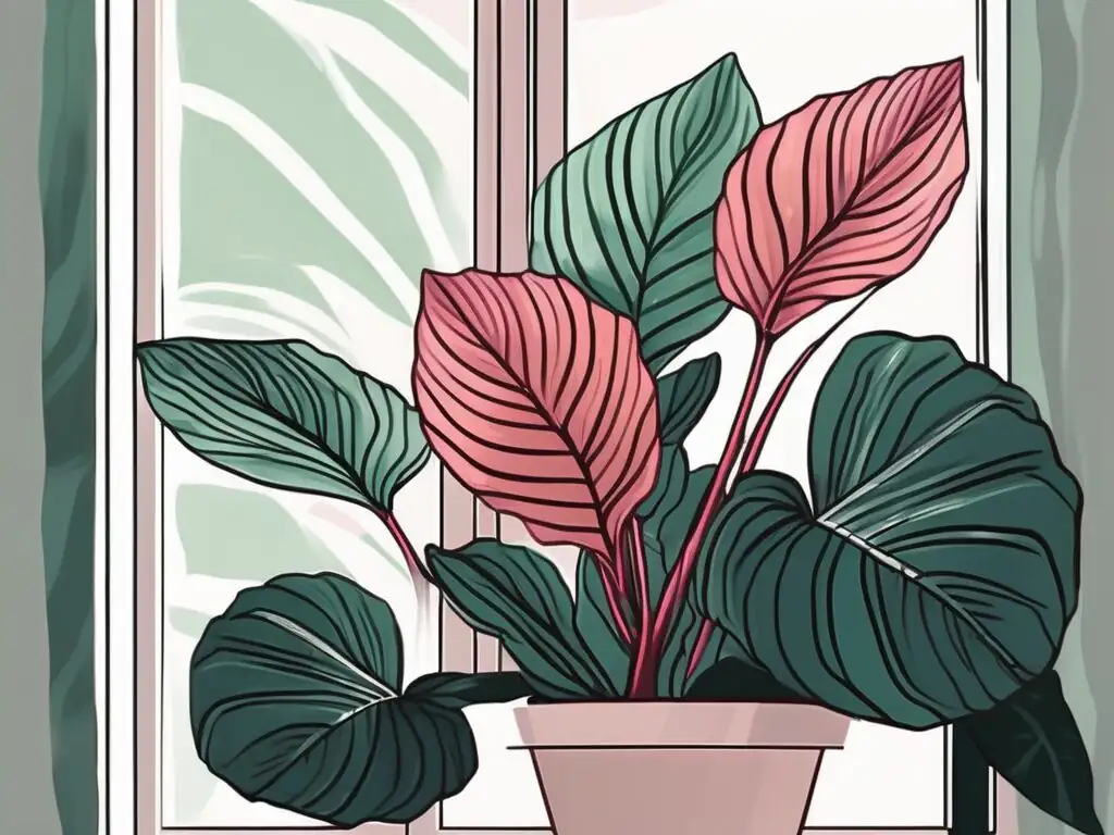 rose-painted calathea east window sheer curtain
