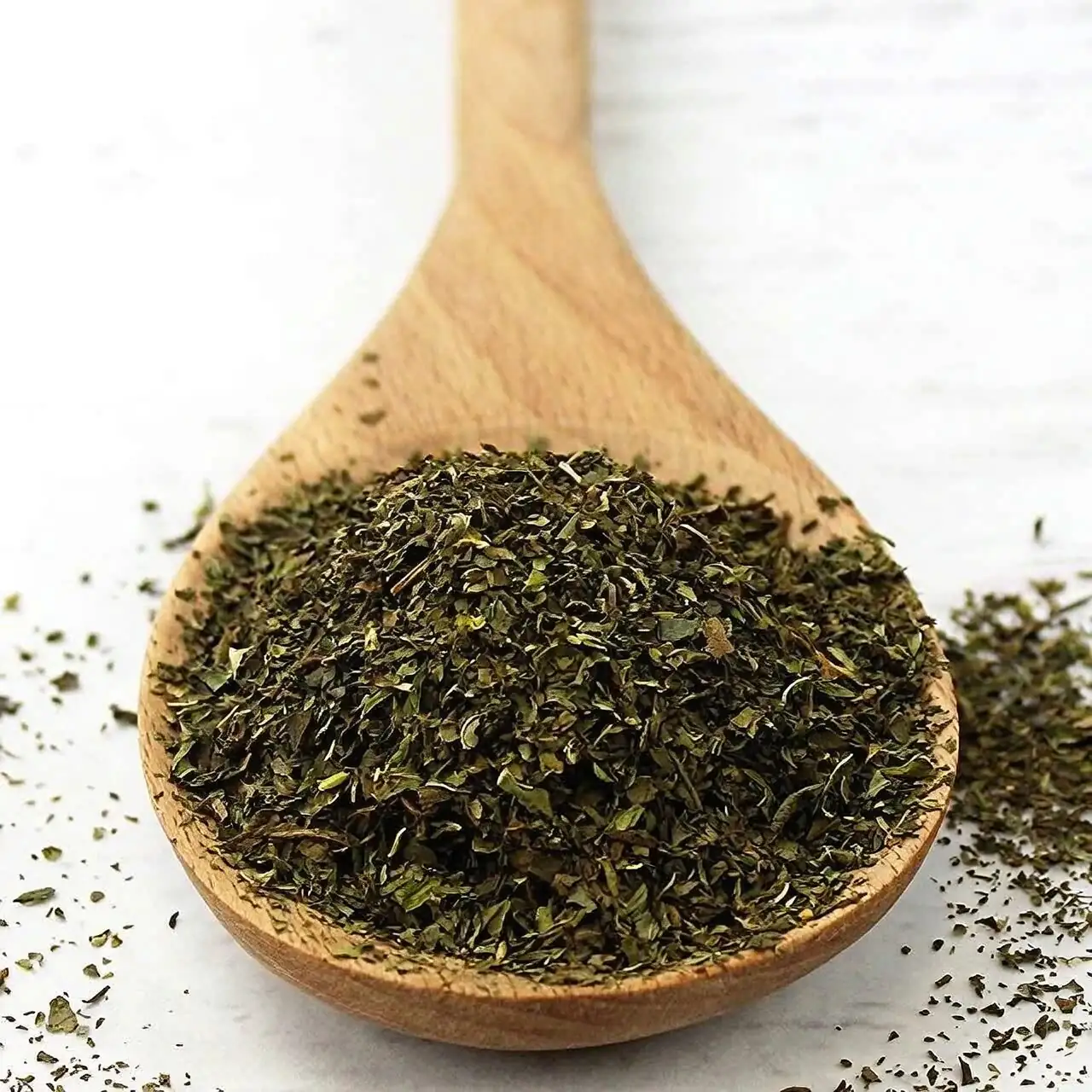 peppermint leaf rubbed on wrist