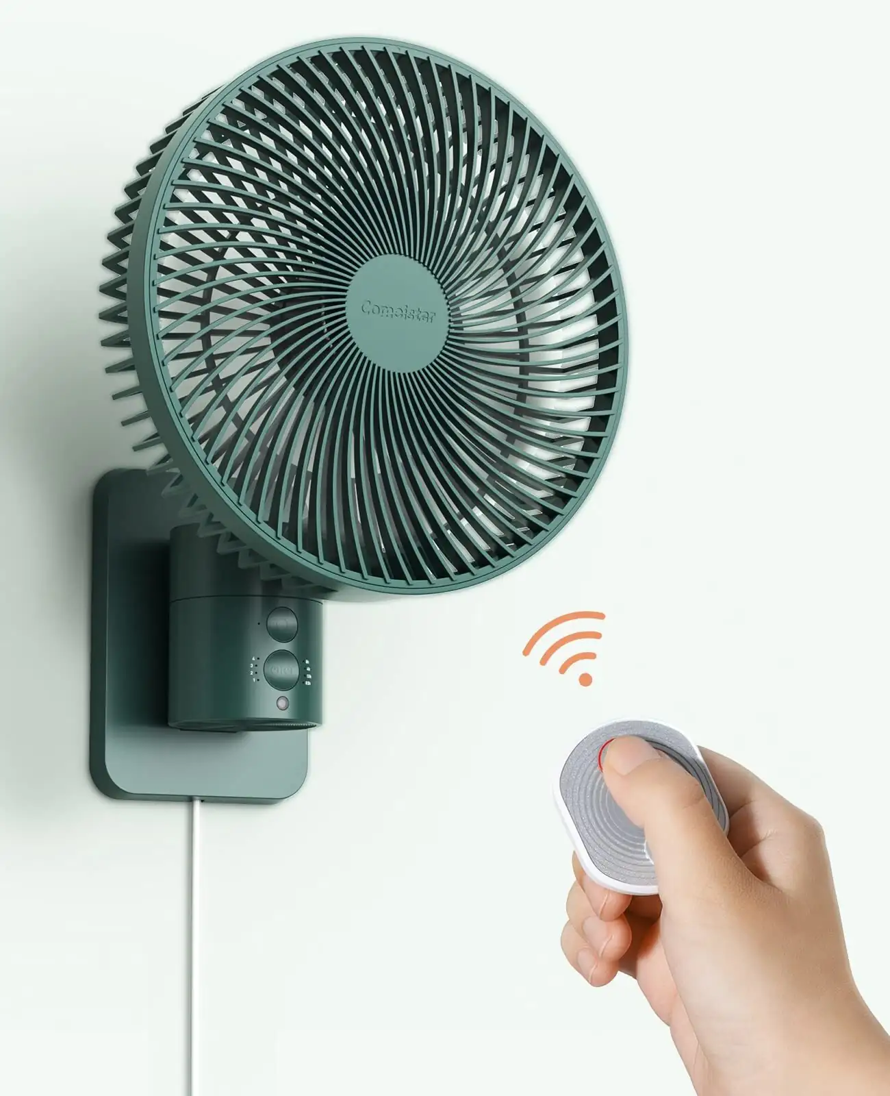 mounted bromeliad with oscillating fan