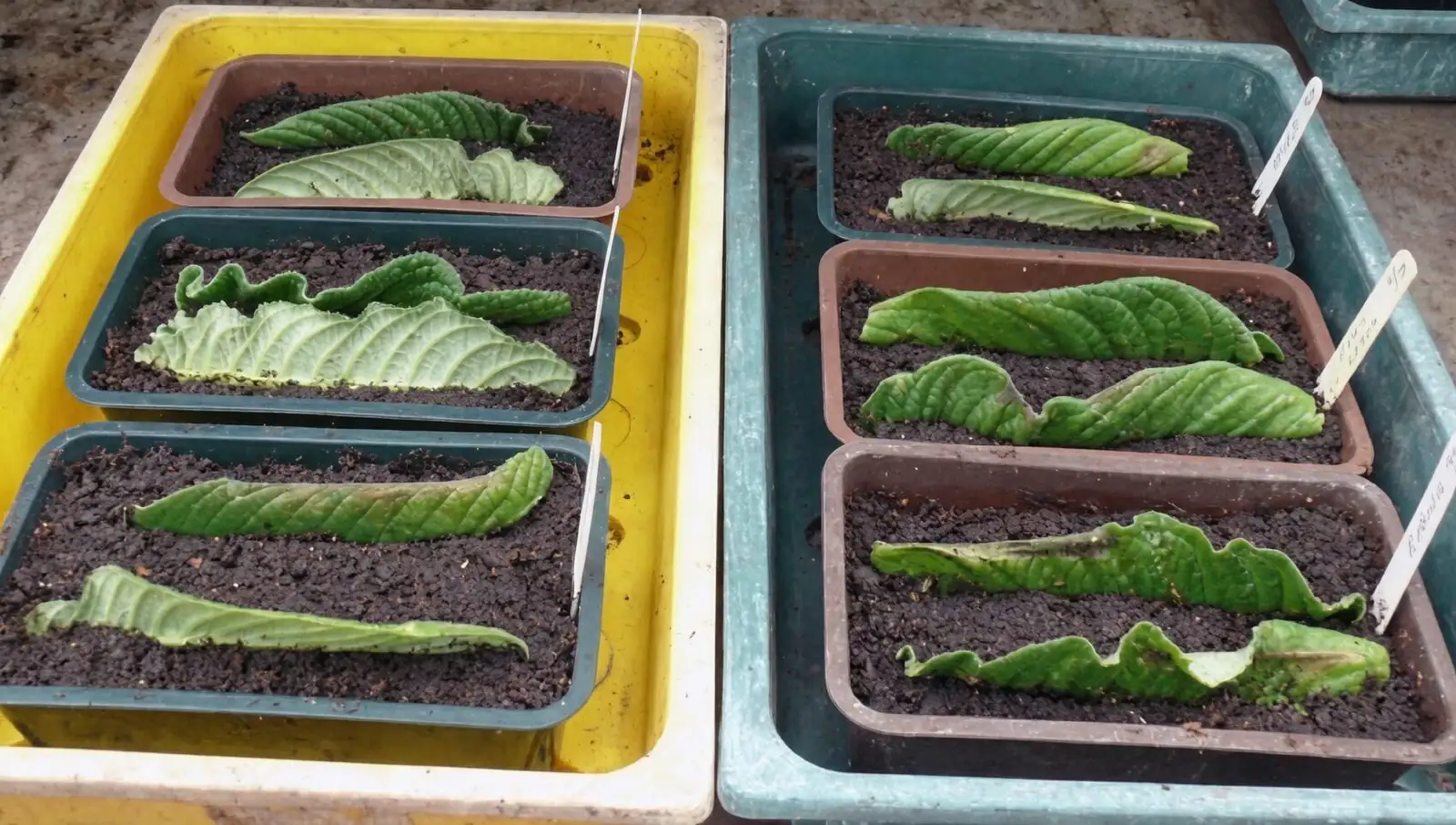 Streptocarpus leaf cuttings perlite
