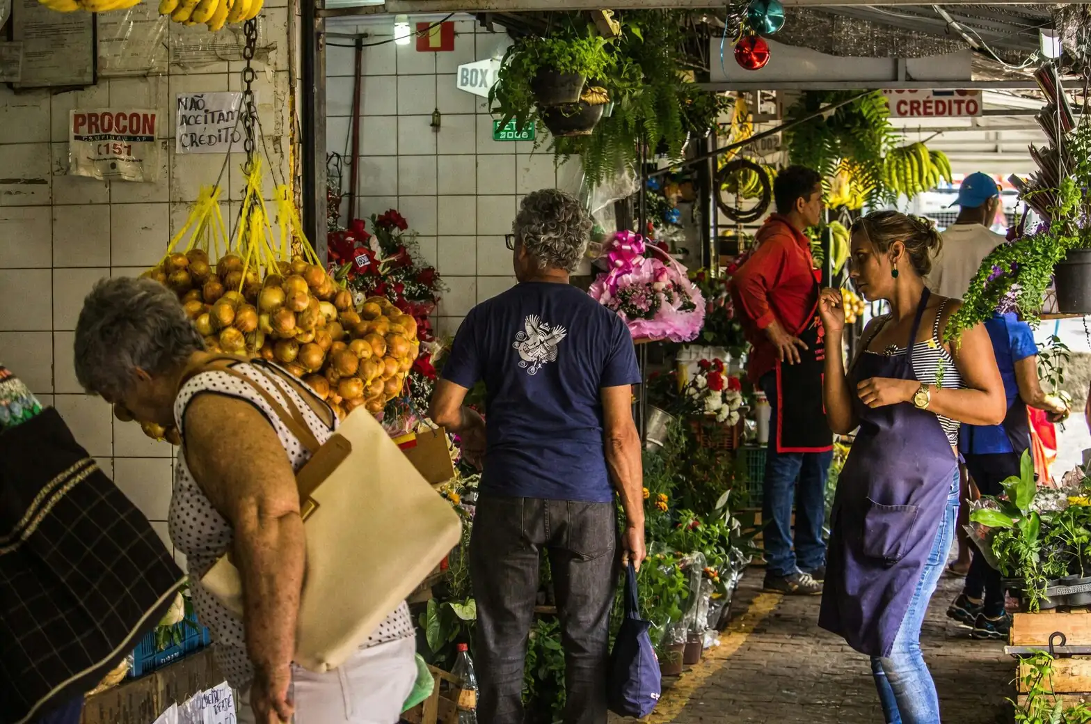 kumquat flower market stall