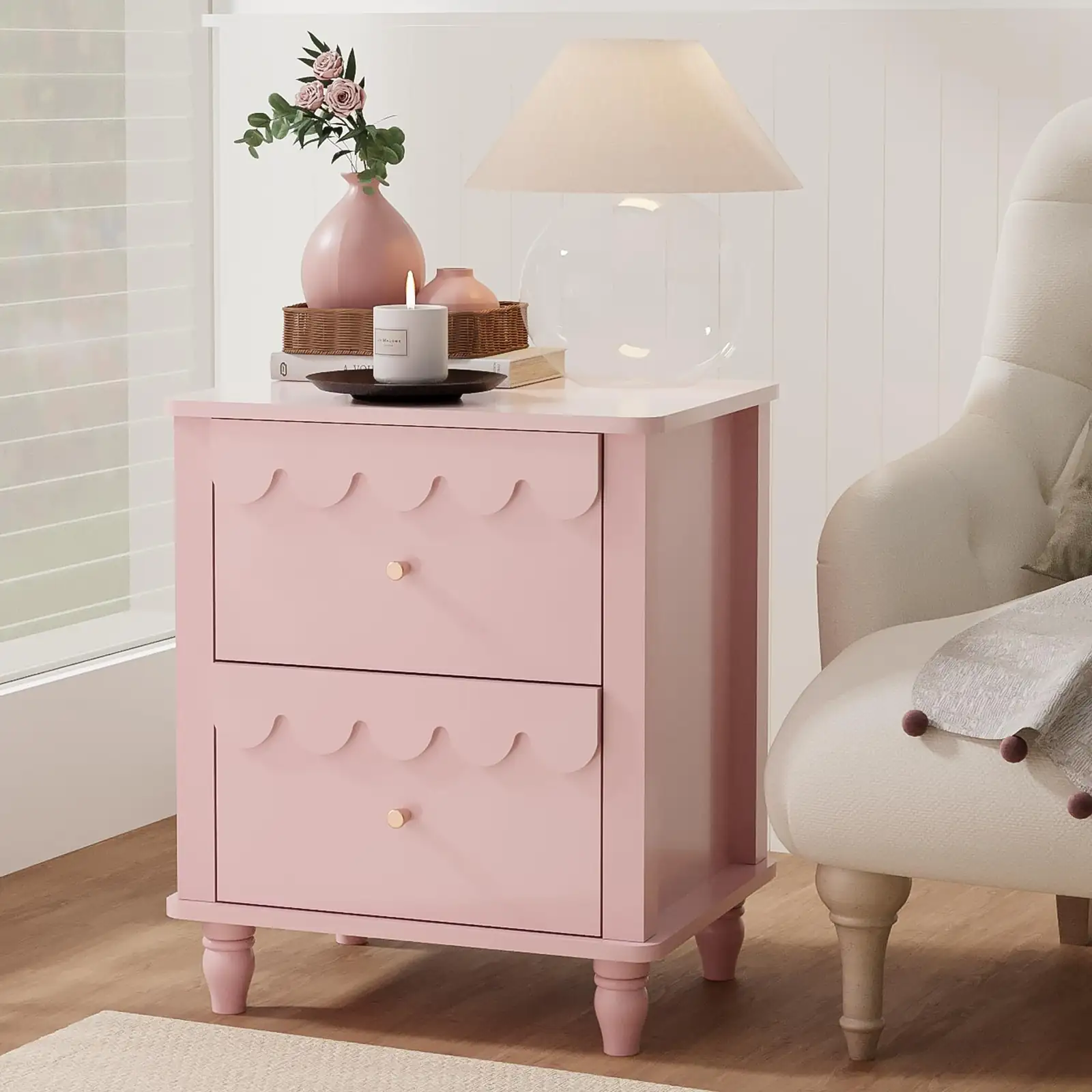 pink anthurium bedroom nightstand