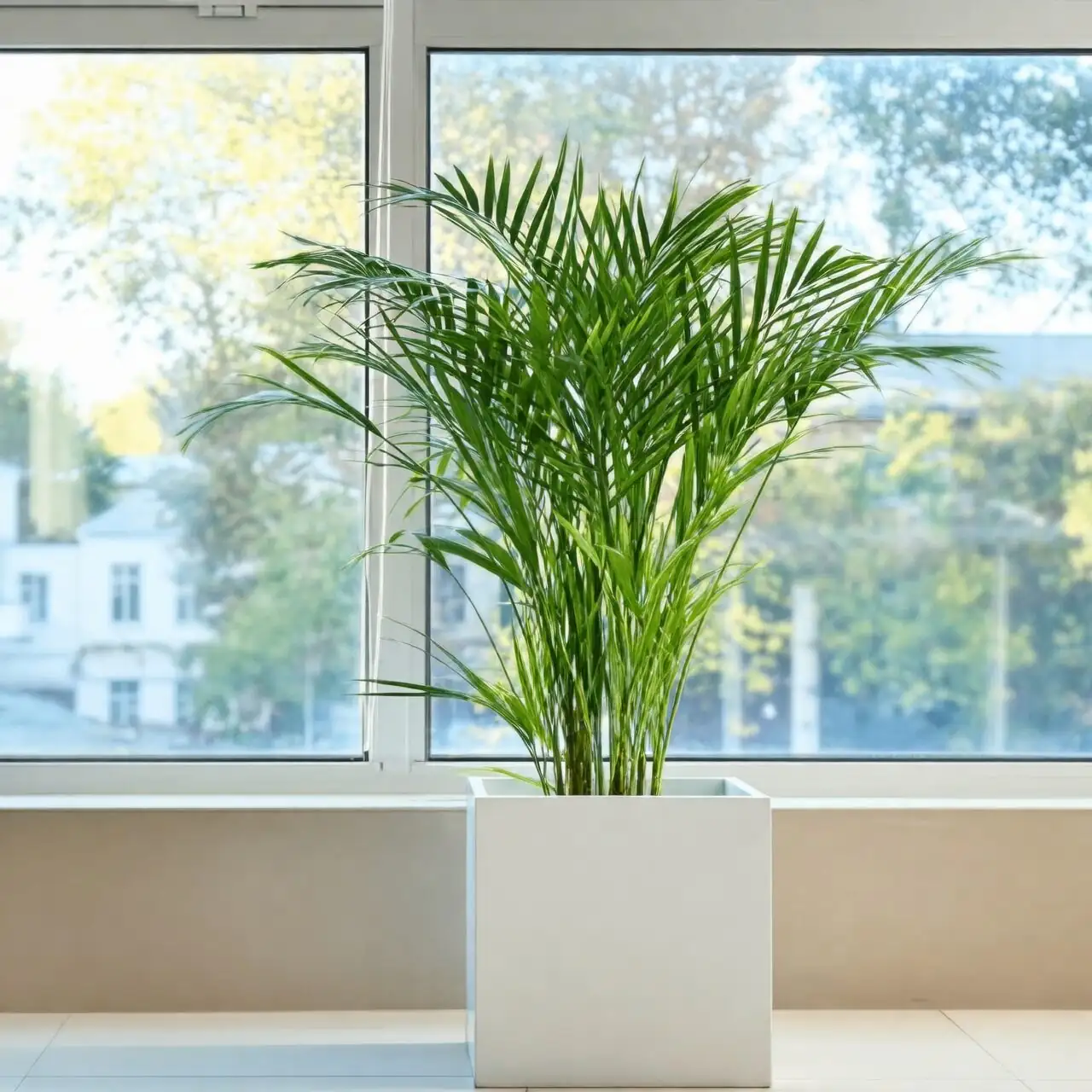 pindo palm indoor winter window