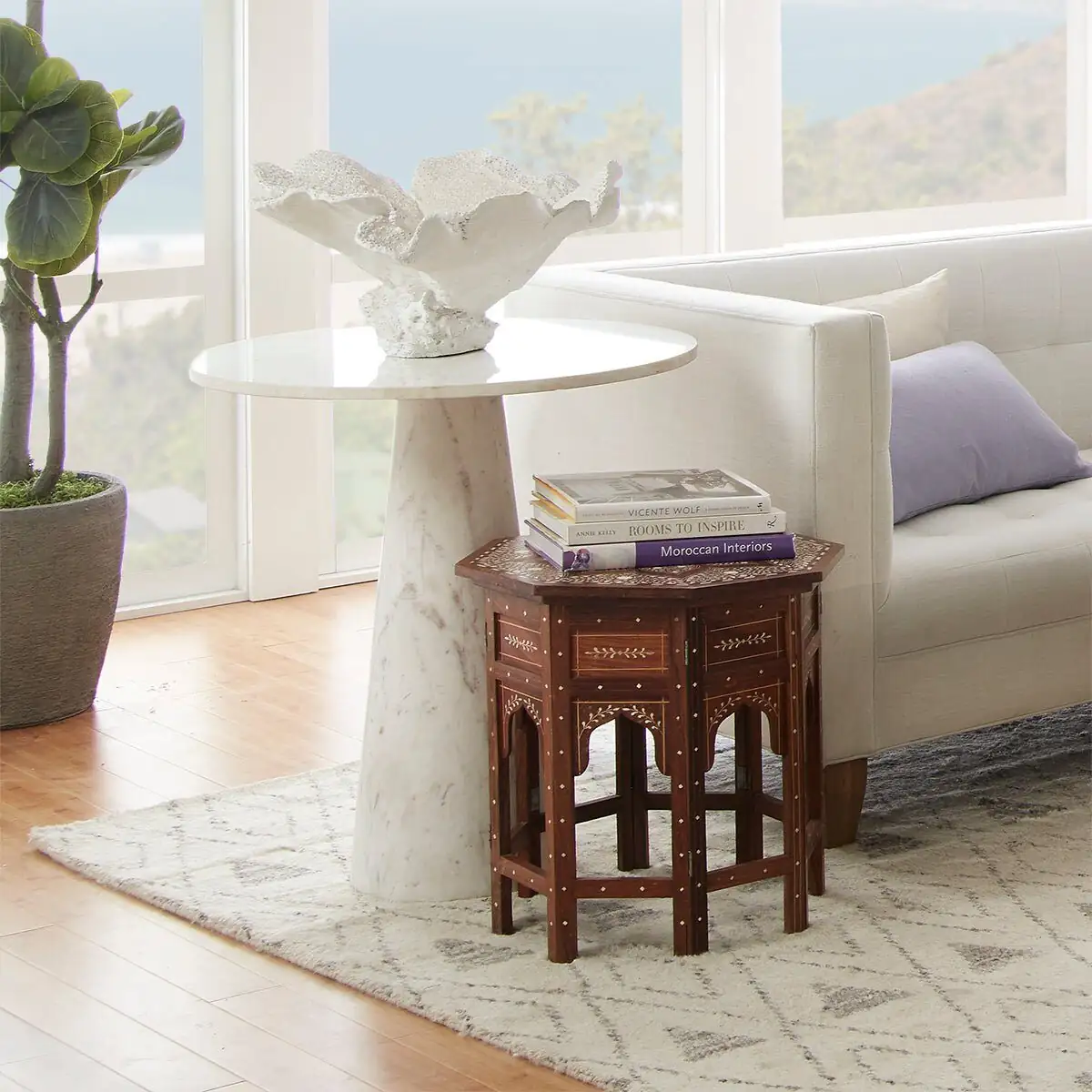 Persian violet living room side table