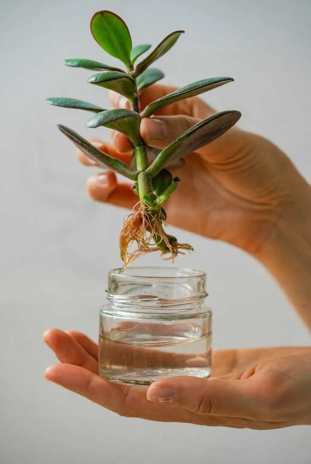 purple passion plant water propagation jar