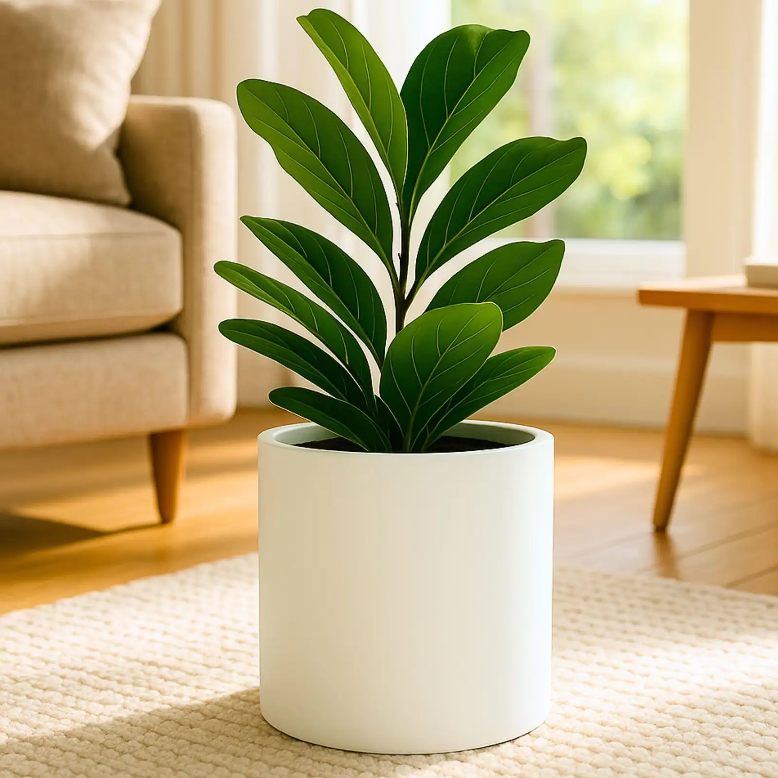 podocarpus windowsill matte white pot