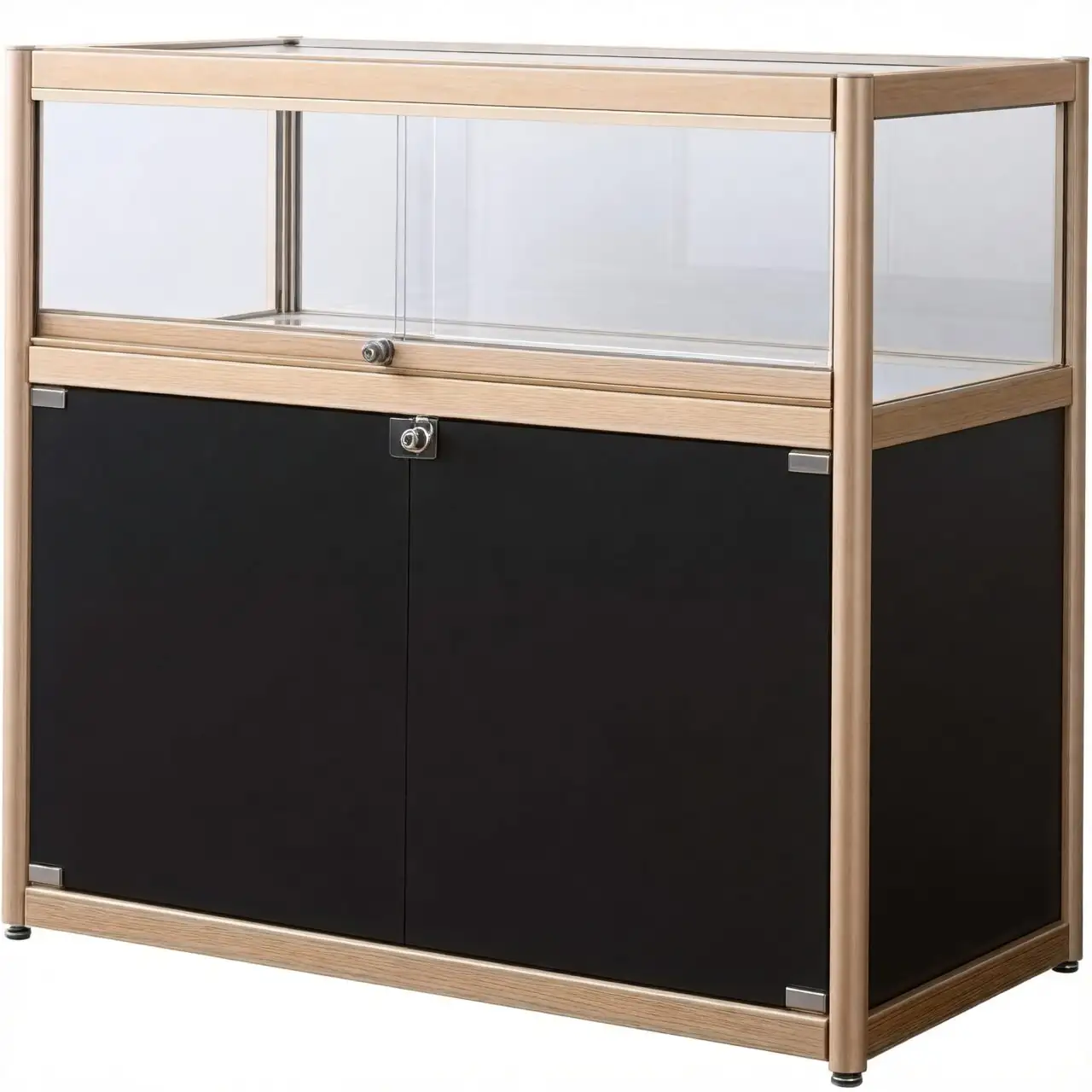 buddhist pine in glass cabinet