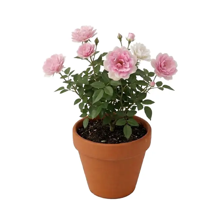 rosa chinensis pots glazed terracotta