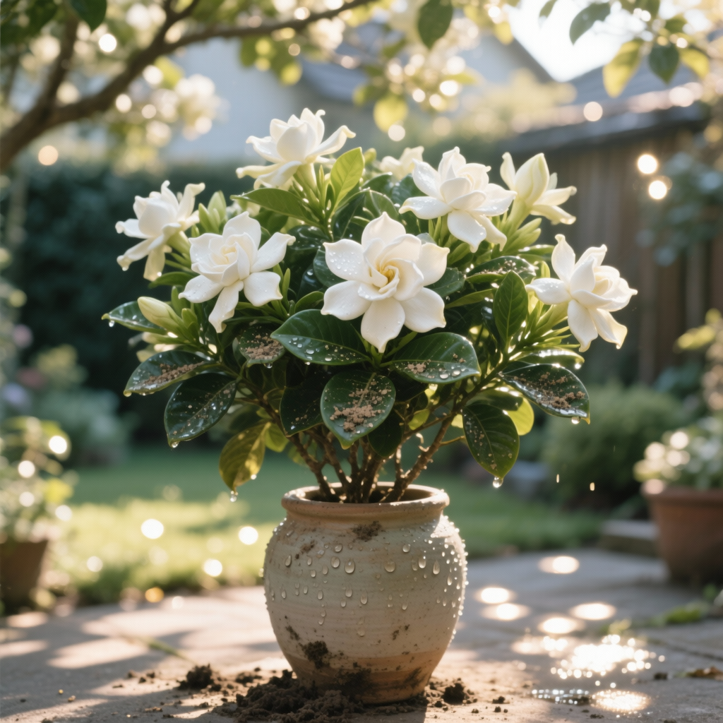 તંદુરસ્ત ગાર્ડેનિયા છોડ