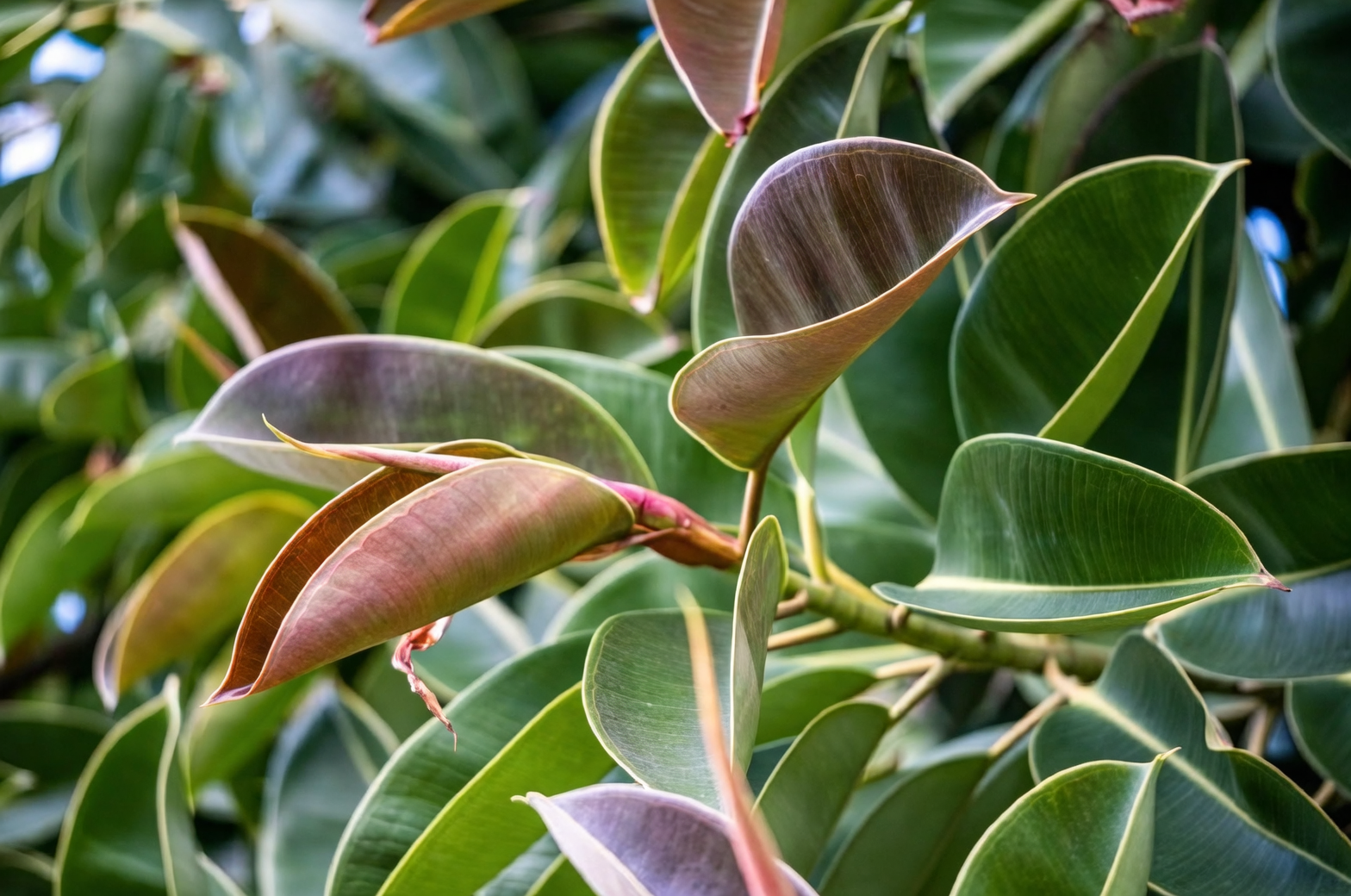 rubber plant east window sunlight