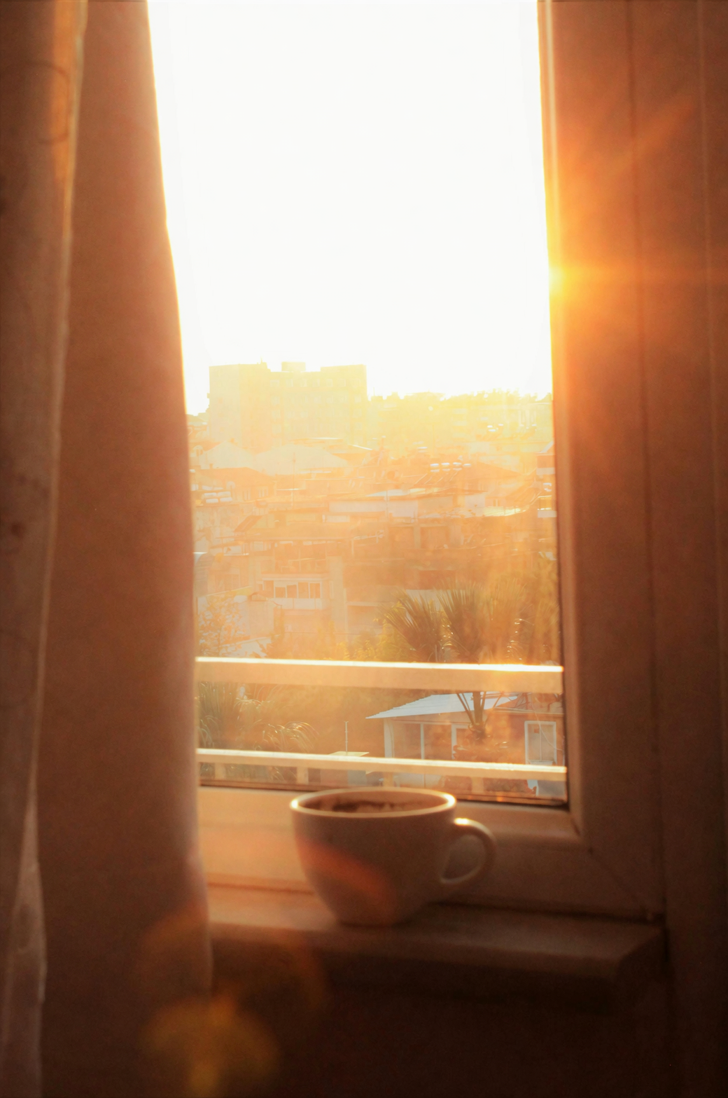 east-facing window morning light