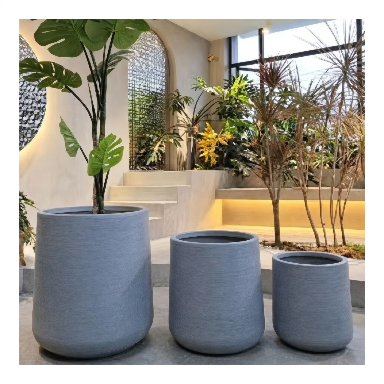 cement plant pot modern balcony