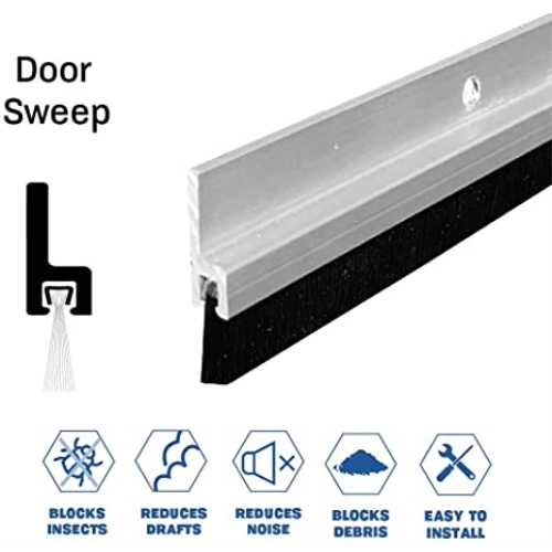 door sweep installation close-up
