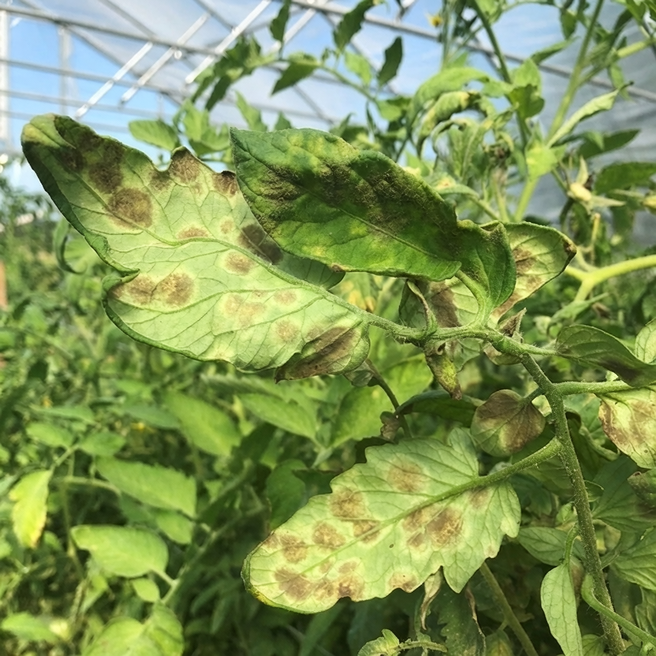 leaf mold on vegetable plant leaves