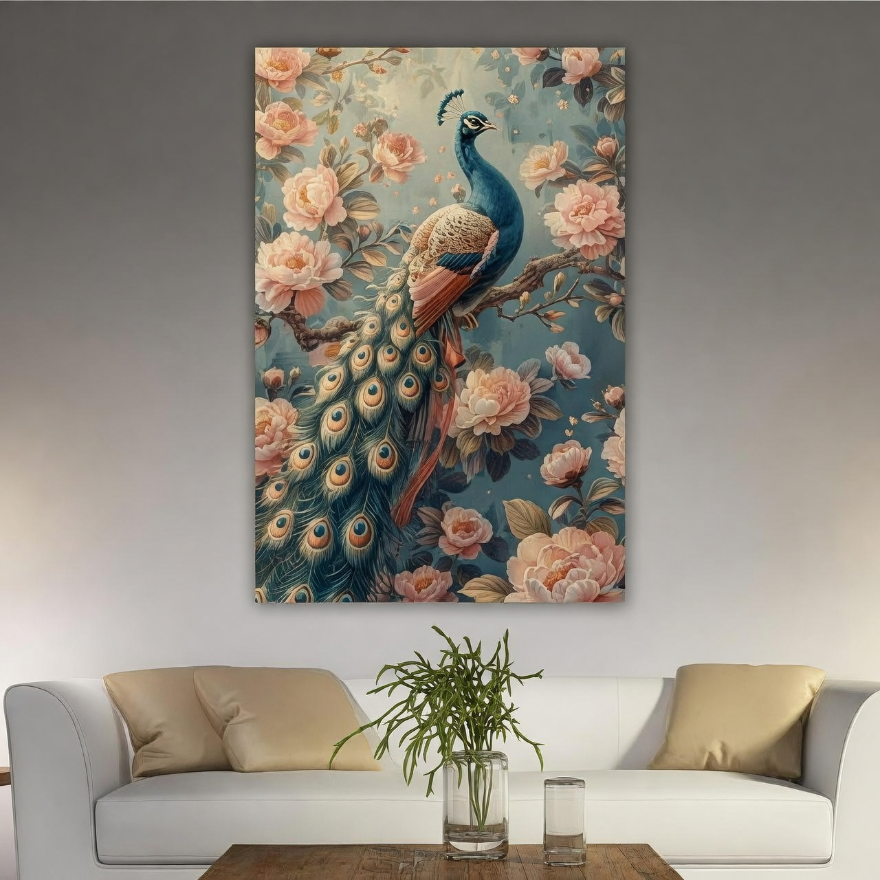 peacock plant living room decor