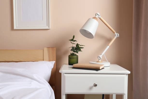 snake plant on bedroom nightstand