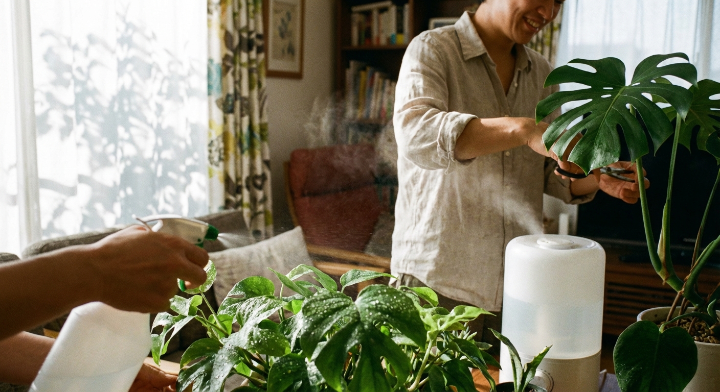 humidifier vs plant misting