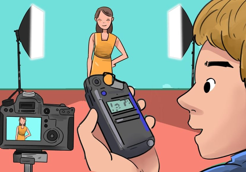 light meter in photography setup