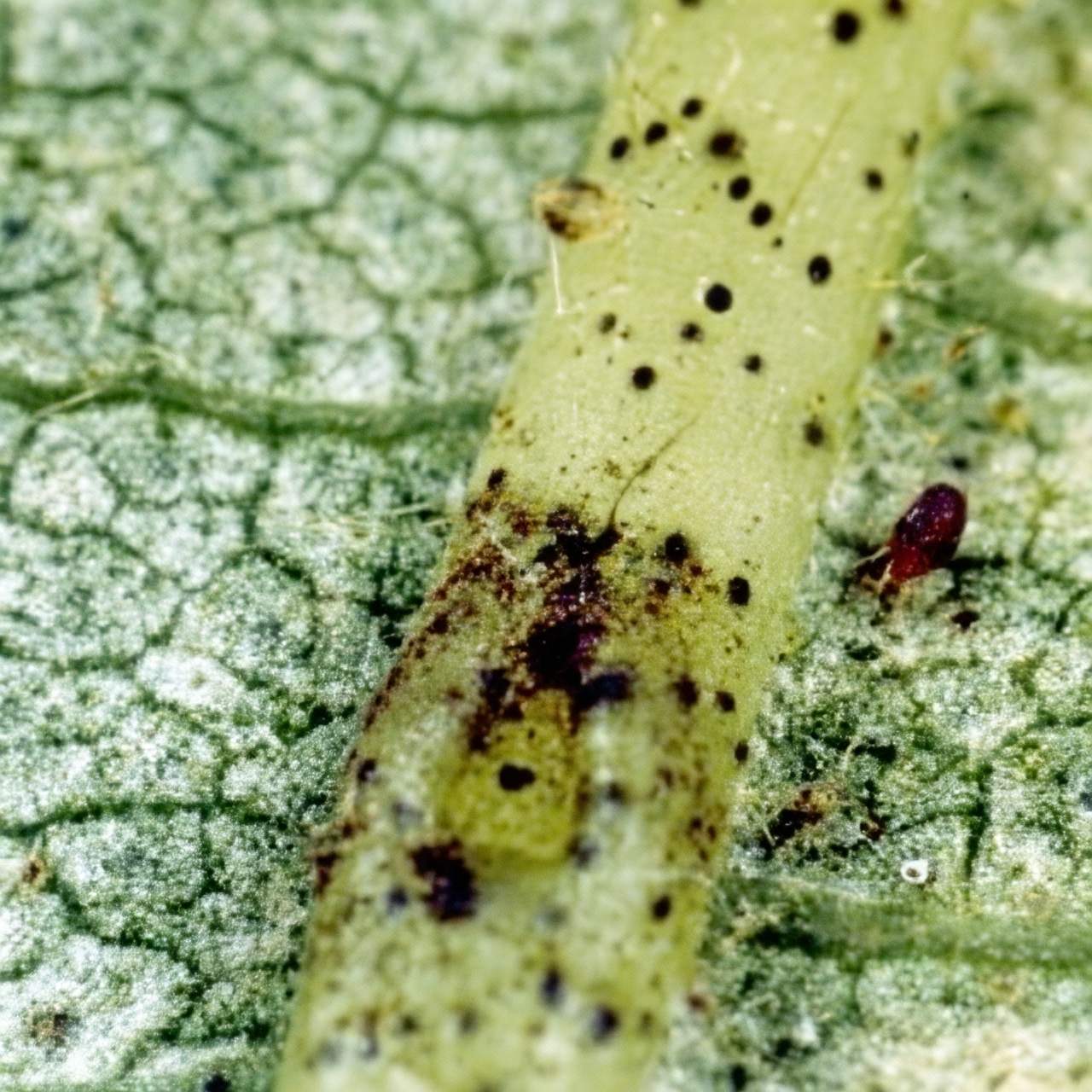 spider mite on plant leaf