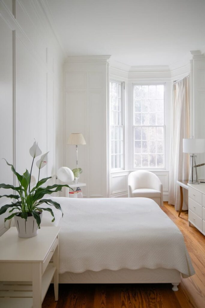 peace lily bedroom nightstand