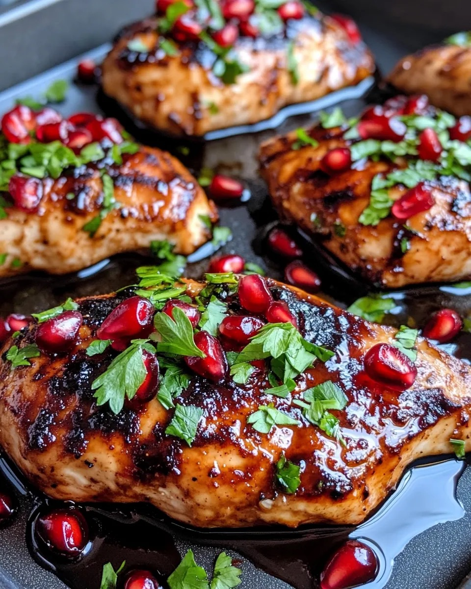 sahani ya kuku wenye glazi ya komamanga