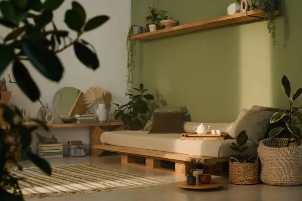 peacock plant biophilic design interior