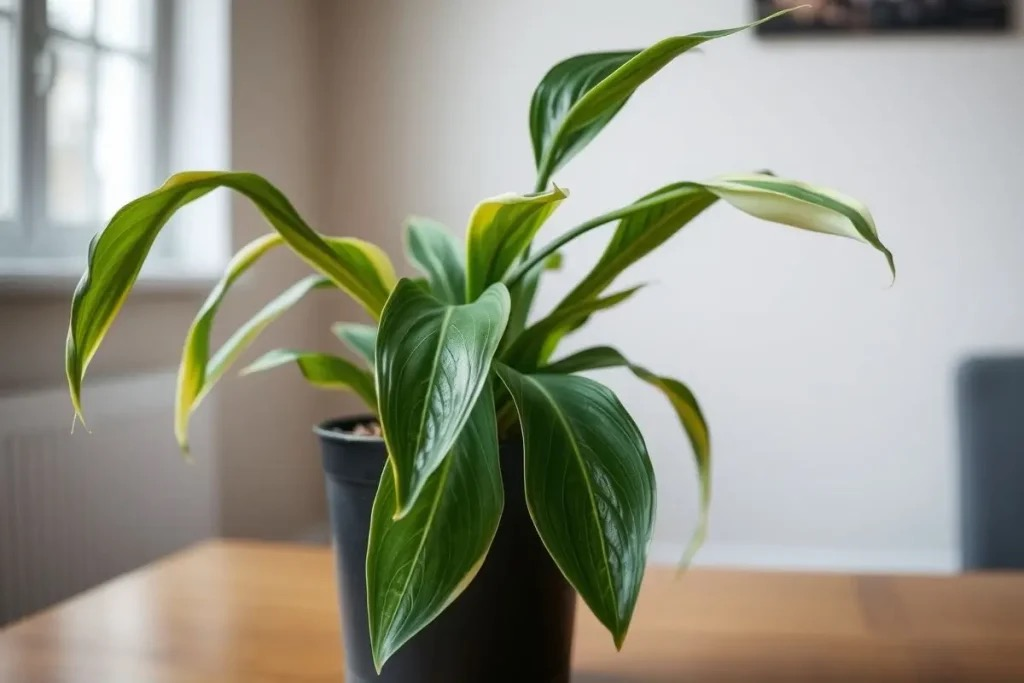 peace lily drooping leaves watering