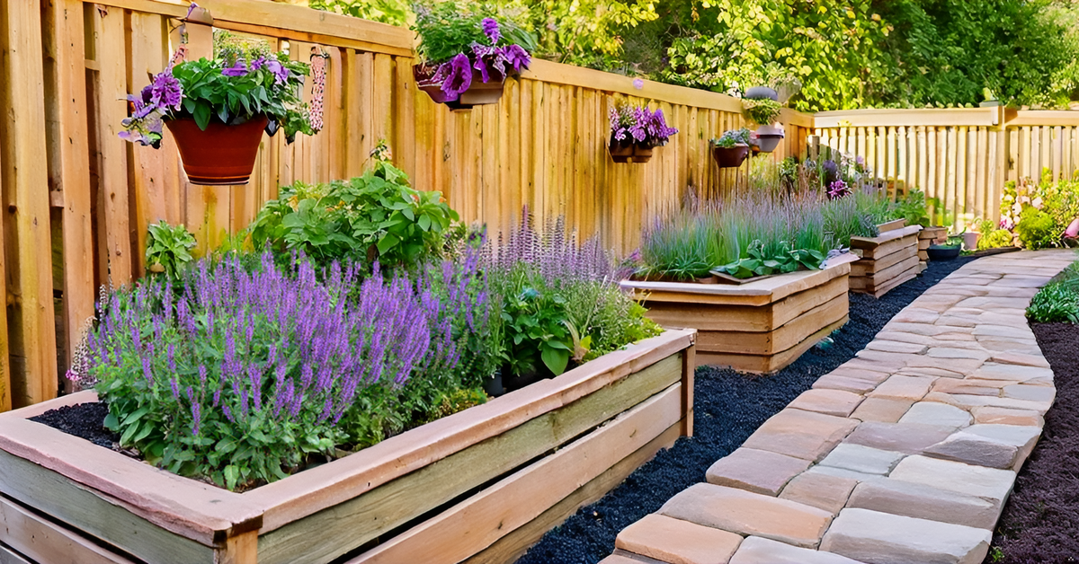 sunflower with blue salvia balcony