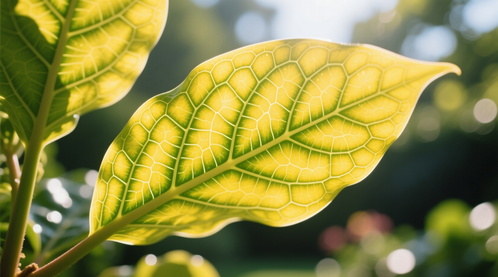 primrose iron chlorosis leaves close up
