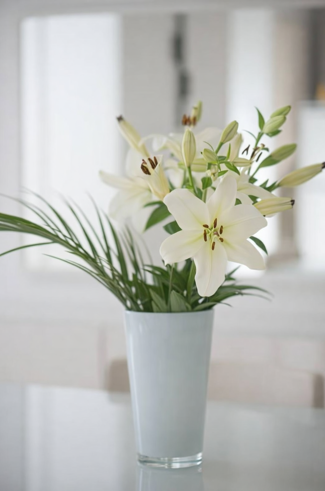 asiatic lily indoor vase white
