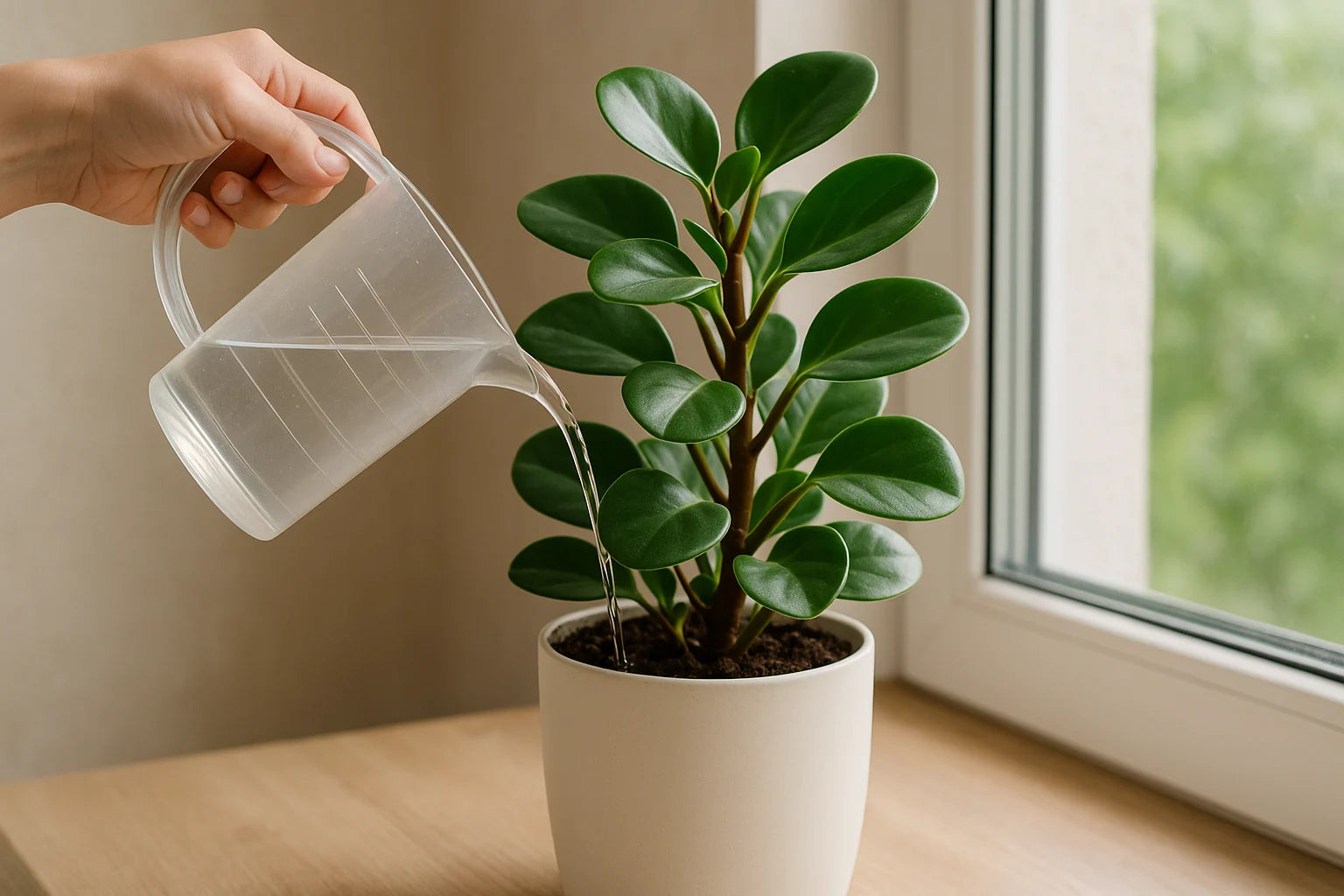 peperomia obtusifolia watering can