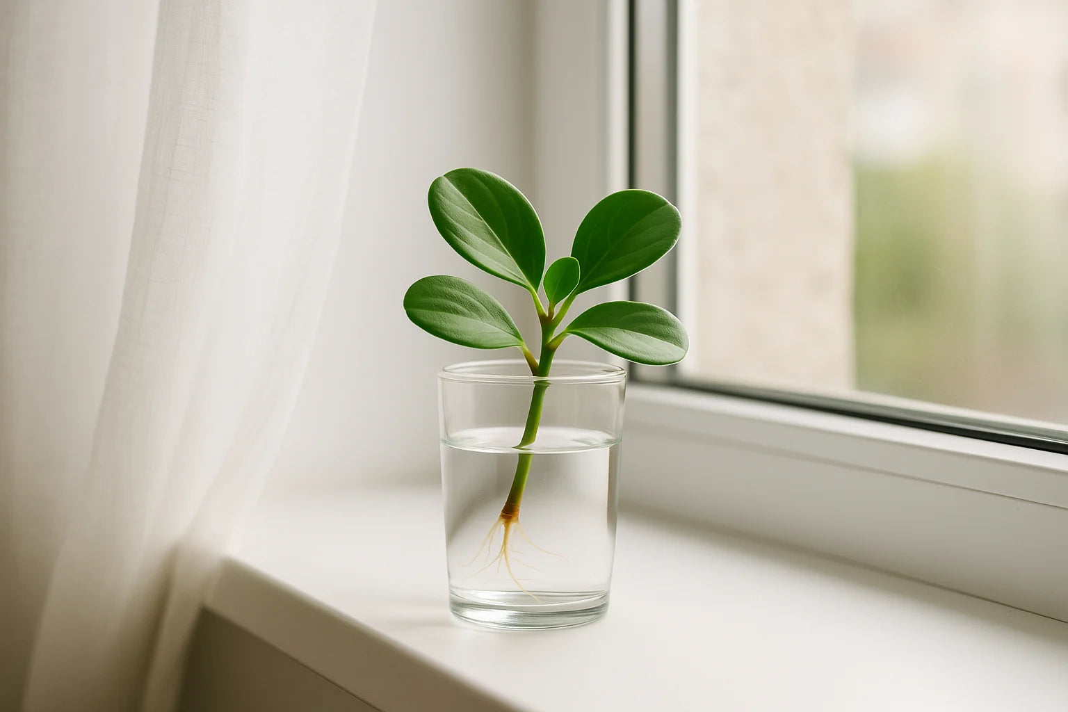 peperomia obtusifolia under glass cloche