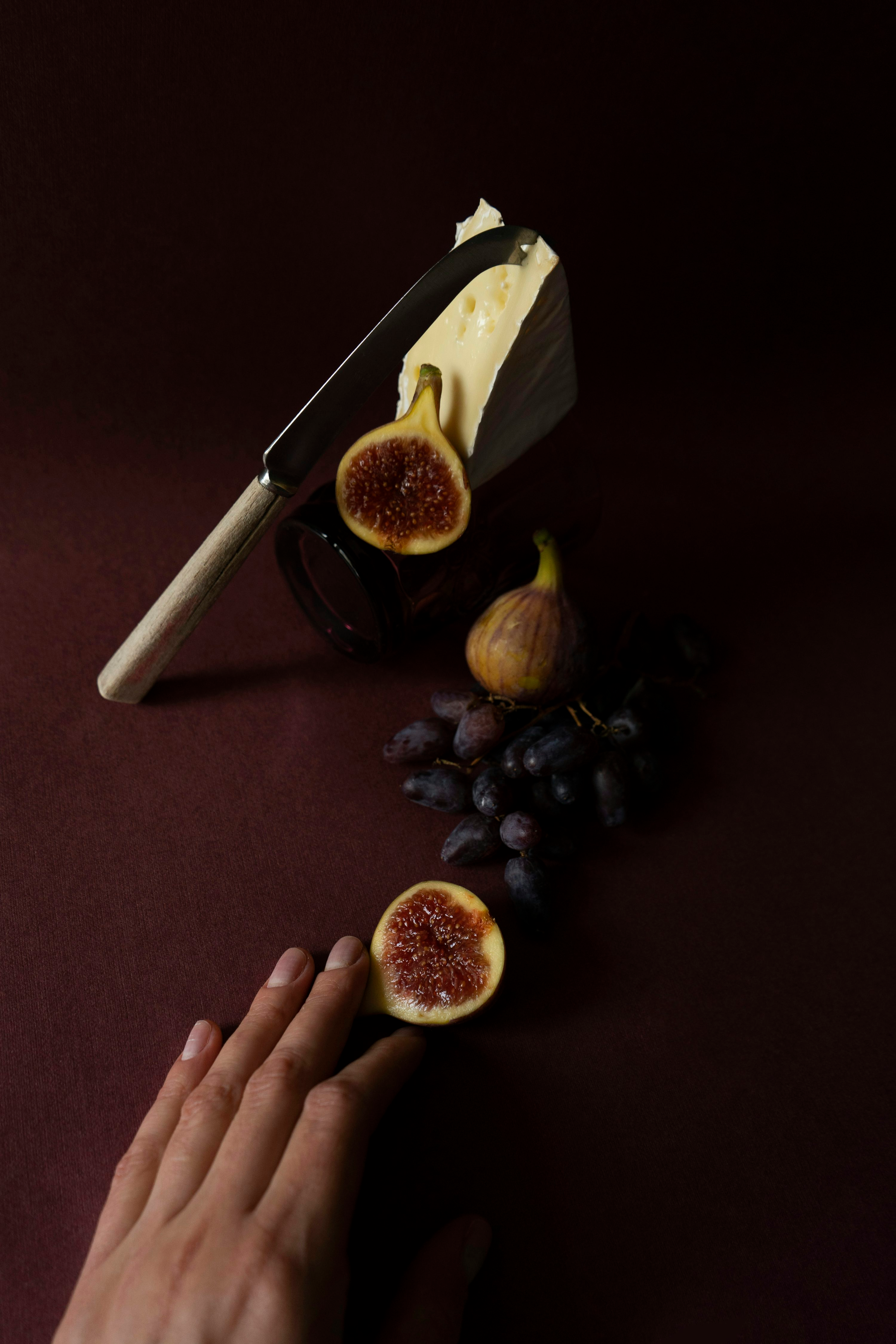 fig gentle squeeze hand close-up