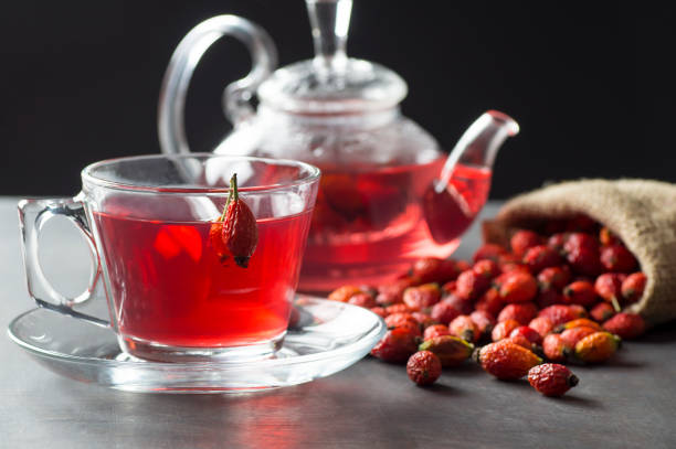 rose hip tea glass cup