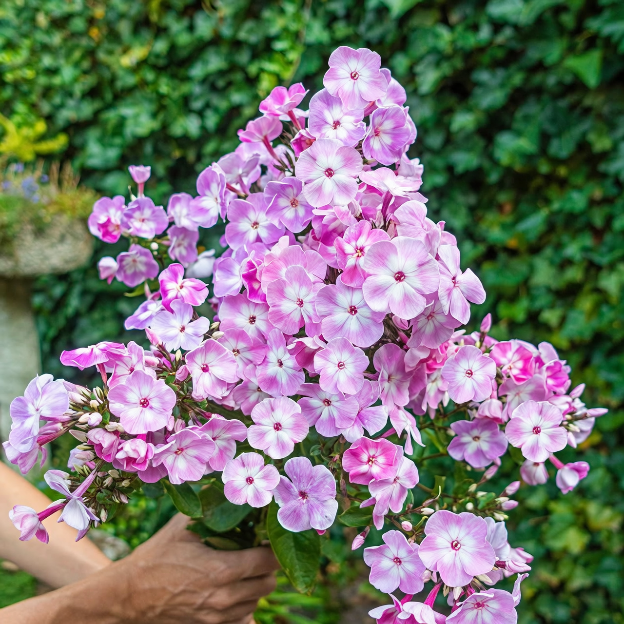 annual phlox cottage bouquet vase
