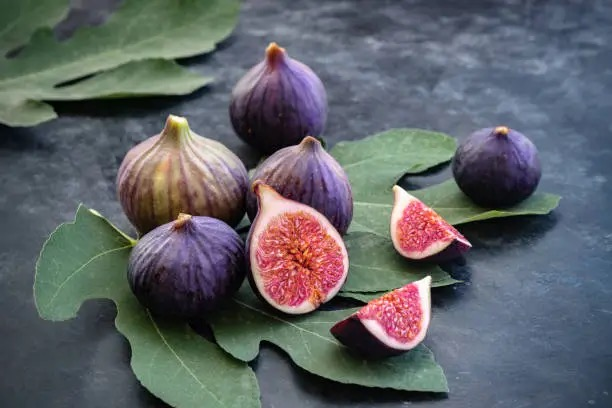 fig fruit cross-section seeds close-up