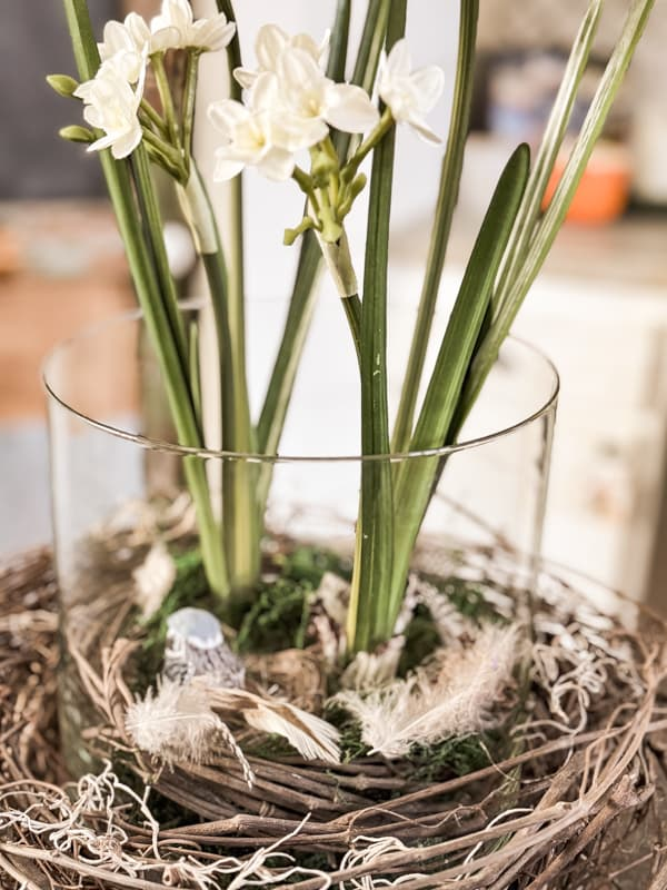 paperwhite narcissus dining table centerpiece