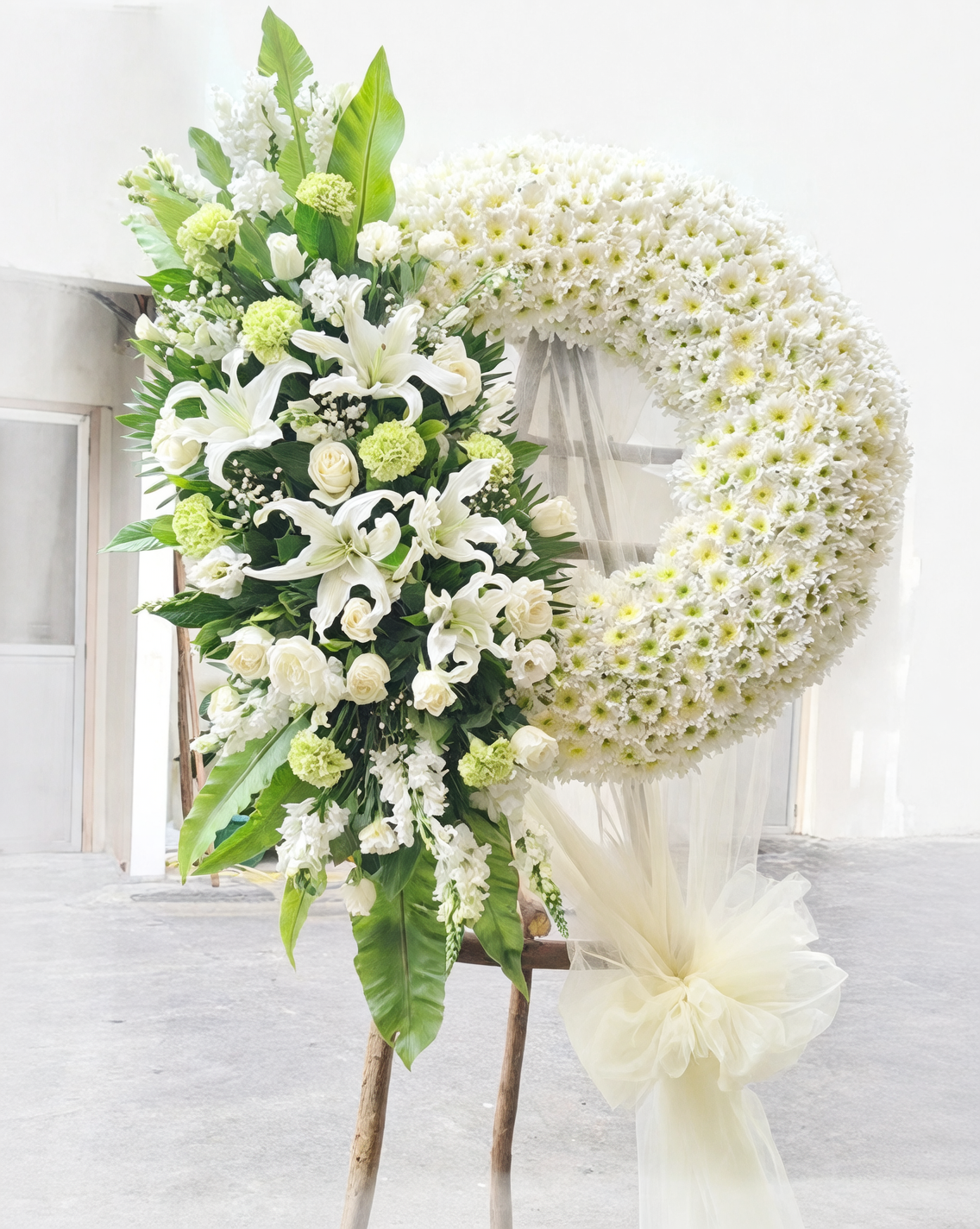 sweet violet white memorial bouquet